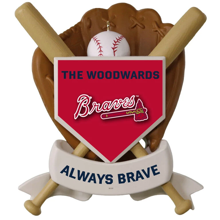 MLB Baseball Personalized Ornament, Braves™ 5 MLB Baseball Personalized Ornament, Braves™ - Image 3