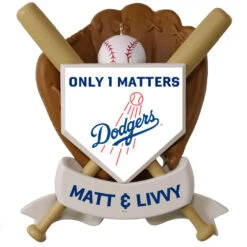 MLB Baseball Personalized Ornament, Dodgers™ -Hallmark online Shop MLB Baseball Personalized Ornament Dodgers 2499QHE1913B105 03