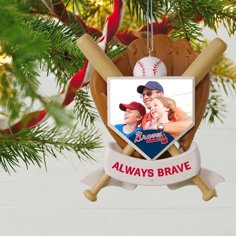 MLB Baseball Personalized Photo Ornament, Braves™ 4 MLB Baseball Personalized Photo Ornament, Braves™ - Image 2