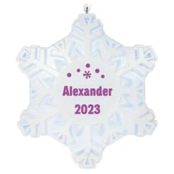 Hallmark online Shop 38 Hallmark Magic Sparkling Snowflake Block Text Personalized Ornament With Light