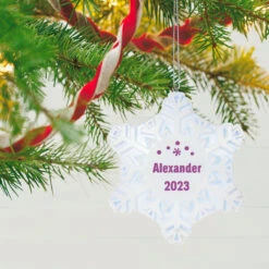 Hallmark online Shop -Hallmark online Shop Magic Sparkling Snowflake Block Text Personalized Keepsake Ornament With Light 2999QHE2010B2 02