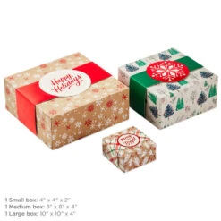 Hallmark Merry And Bright 3-Pack Christmas Gift Boxes, Assorted Sizes And Designs 10 Hallmark Merry And Bright 3-Pack Christmas Gift Boxes, Assorted Sizes And Designs -Hallmark online Shop Merry and Bright Assorted Christmas Gift Boxes 5XBC1129 03