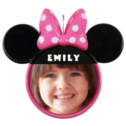 Hallmark online Shop 36 Hallmark Disney Minnie Mouse Ears Silhouette Text And Photo Personalized Ornament
