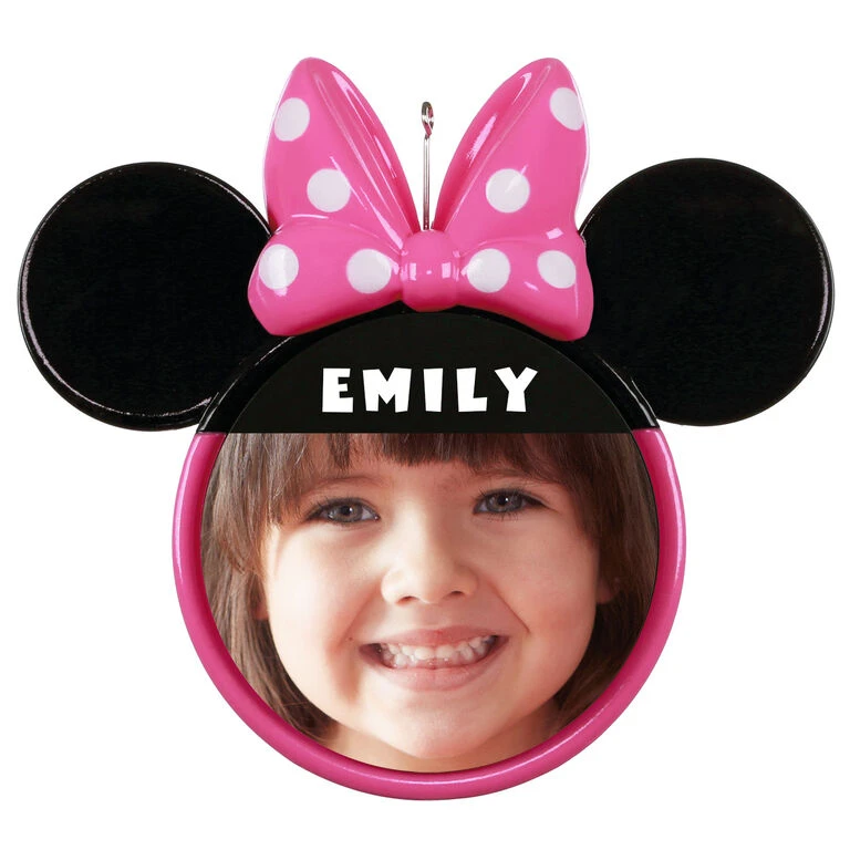 Hallmark Disney Minnie Mouse Ears Silhouette Text And Photo Personalized Ornament 3 Hallmark Disney Minnie Mouse Ears Silhouette Text And Photo Personalized Ornament