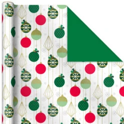 Hallmark Mod Holiday 3-Pack Reversible Wrapping Paper Assortment, 120 Sq. Ft. -Hallmark online Shop Mod Holiday Assorted Reversible Wrapping Paper 5JXW1072 06