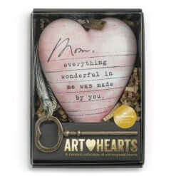 Demdaco Mom Dear You Art Heart Sculpture, 3.5" -Hallmark online Shop Mom Dear You Art Heart Sculpture With Tassel and Key 1008000003 03