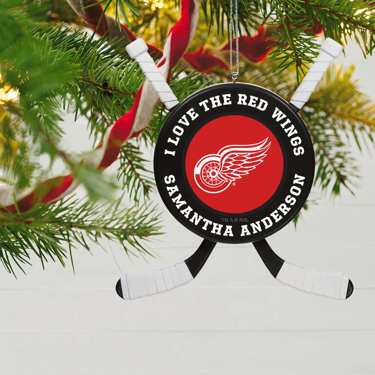 NHL Hockey Personalized Ornament, Detroit Red Wings® 4 NHL Hockey Personalized Ornament, Detroit Red Wings® - Image 2
