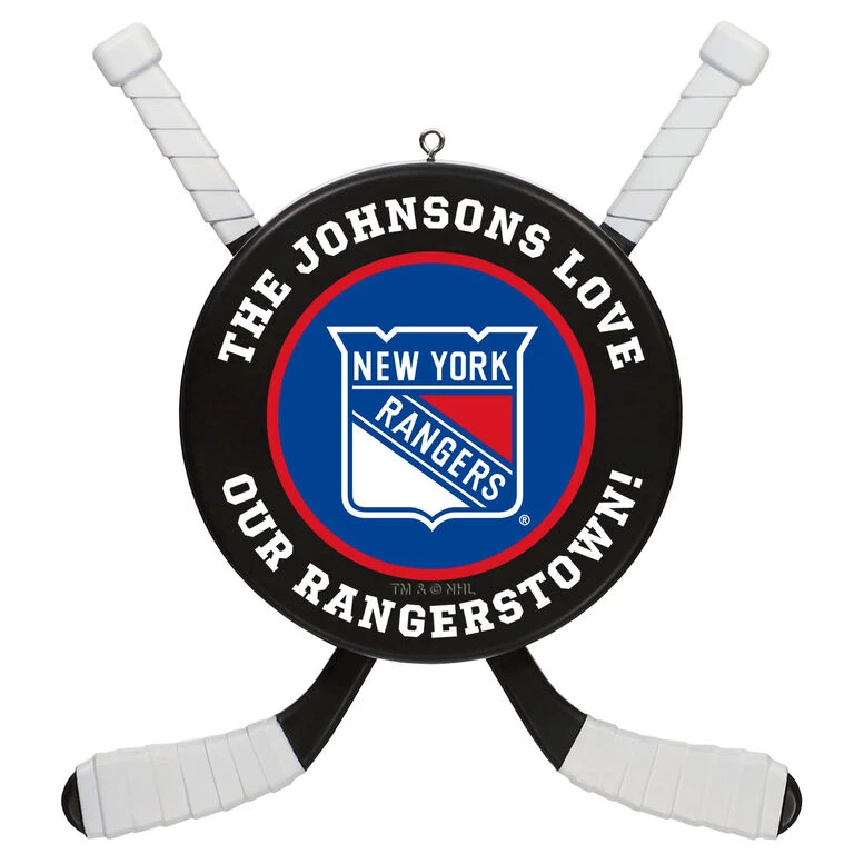 NHL Hockey Personalized Ornament, New York Rangers® 3 NHL Hockey Personalized Ornament, New York Rangers®
