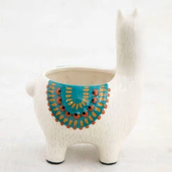 Natural Life Cream Ceramic Llama Planter -Hallmark online Shop Natural Life Cream Ceramic Llama Planter PLNT073 03