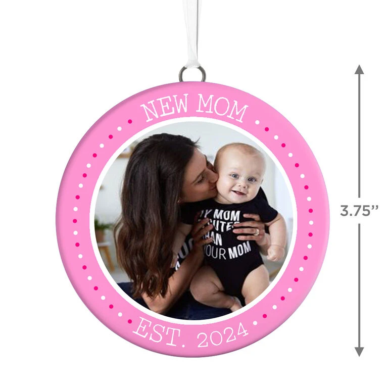 Hallmark New Mom Personalized Text And Photo Ceramic Ornament 5 Hallmark New Mom Personalized Text And Photo Ceramic Ornament - Image 3