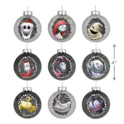 Hallmark Disney Tim Burton's The Nightmare Before Christmas Halloween Town Glass Ornaments, Set Of 9 -Hallmark online Shop Nightmare Before Christmas Glass Ball Keepsake Ornaments 2999QSB6289 03