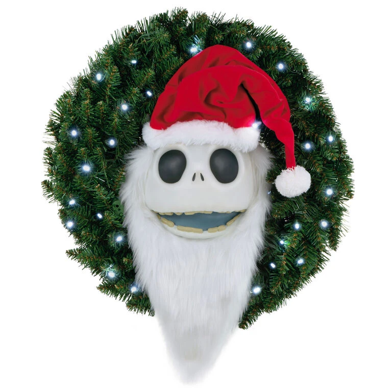 Hallmark Disney Tim Burton's The Nightmare Before Christmas Jack Skellington Wreath With Light, Sound And Motion, 24" 3 Hallmark Disney Tim Burton's The Nightmare Before Christmas Jack Skellington Wreath With Light, Sound And Motion, 24"