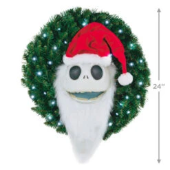 Hallmark Disney Tim Burton's The Nightmare Before Christmas Jack Skellington Wreath With Light, Sound And Motion, 24" 10 Hallmark Disney Tim Burton's The Nightmare Before Christmas Jack Skellington Wreath With Light, Sound And Motion, 24" -Hallmark online Shop Nightmare Before Christmas Jack Skellington Talking Wreath 1QFM3343 03
