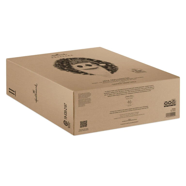 Hallmark Disney Tim Burton's The Nightmare Before Christmas Jack Skellington Wreath With Light, Sound And Motion, 24" 7 Hallmark Disney Tim Burton's The Nightmare Before Christmas Jack Skellington Wreath With Light, Sound And Motion, 24" - Image 5