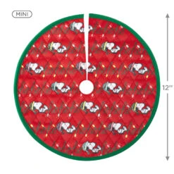 Hallmark Mini The Peanuts® Gang Snoopy Christmas Tree Topper And Tree Skirt, Set Of 2 -Hallmark online Shop Peanuts Snoopy Mini Keepsake Tree Skirt and Topper 2599QSB6249 04