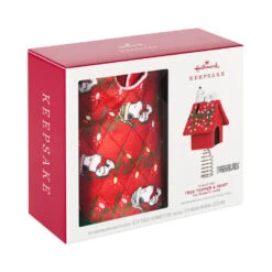 Hallmark Mini The Peanuts® Gang Snoopy Christmas Tree Topper And Tree Skirt, Set Of 2 -Hallmark online Shop Peanuts Snoopy Mini Keepsake Tree Skirt and Topper 2599QSB6249 05