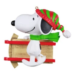 Hallmark Peanuts® Sledding With Snoopy Personalized Ornament -Hallmark online Shop Peanuts Snoopy With Sled Personalized Keepsake Ornament 2499QHE2002B1 06
