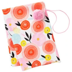 Hallmark 26" Modern Floral Fabric Gift Wrap With Elastic Band -Hallmark online Shop PinkandOrange Floral Square Flat Wrapping Cloth 1299EJR6378 03