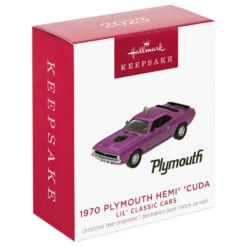 Hallmark Mini Lil' Classic Cars 1970 Plymouth Hemi® 'Cuda 2023 Metal Ornament, 0.58" -Hallmark online Shop Plymouth Hemi Cuda Car Keepsake Ornament 1299QXM9157 04