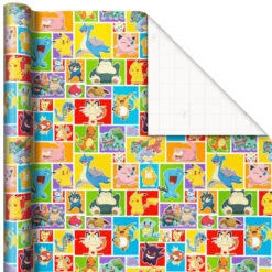 Hallmark Assorted Pokémon Wrapping Paper 3-Pack, 60 Sq. Ft. -Hallmark online Shop Pokmon Wrapping Paper for Kids Birthdays 5EWR2645 05