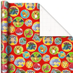 Hallmark Assorted Pokémon Wrapping Paper 3-Pack, 60 Sq. Ft. -Hallmark online Shop Pokmon Wrapping Paper for Kids Birthdays 5EWR2645 06