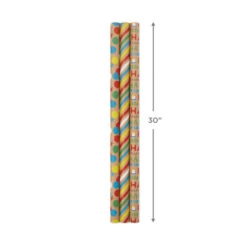 Hallmark Primary Birthday 3-Pack Kraft Wrapping Paper, 105 Sq. Ft. Total -Hallmark online Shop Primary Birthday 3Pack Kraft Wrapping Paper 5EWR6409 03