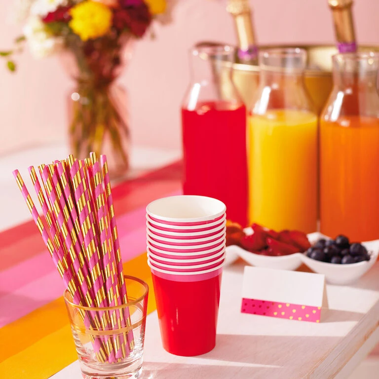 Hallmark Color Pop Party Decor Kit, Warm Ombré Stripe 4 Hallmark Color Pop Party Decor Kit, Warm Ombré Stripe - Image 2