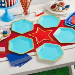 Hallmark Color Pop 60-Piece Tableware Premium Party Kit, Red Star -Hallmark online Shop Red Star Shape Plates Party in a Box Supplies 5CLP1013 03