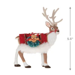 Hallmark Father Christmas's Reindeer Ornament -Hallmark online Shop Reindeer With Toy Sack Keepsake Ornament 2199QXE3287 03