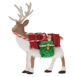 Hallmark Father Christmas's Reindeer Ornament -Hallmark online Shop Reindeer With Toy Sack Keepsake Ornament 2199QXE3287 06