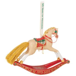 Hallmark 50 Years Of Memories Rocking Horse Special Edition Porcelain Ornament -Hallmark online Shop Rocking Horse 50 Years Keepsake Ornament 2599QGO2507 06