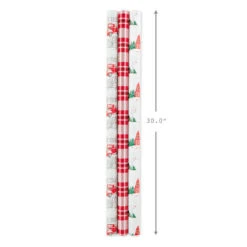 Hallmark Rustic Winter 3-Pack Reversible Metallic Christmas Wrapping Paper, 120 Sq. Ft. -Hallmark online Shop Rustic Winter Reversible Christmas Wrapping Paper 5JXW1034 03