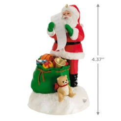Hallmark Checking It Twice Ornament With Light And Sound -Hallmark online Shop Santa Checking His List Keepsake Ornament 2999QGO2657 03