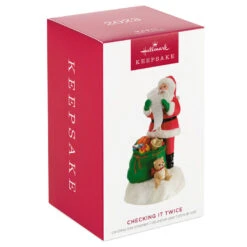 Hallmark Checking It Twice Ornament With Light And Sound -Hallmark online Shop Santa Checking His List Keepsake Ornament 2999QGO2657 04