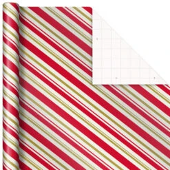Hallmark Santa And Stripes 2-Pack Christmas Wrapping Paper Assortment, 160 Sq. Ft. -Hallmark online Shop Santa and Stripes Assorted Christmas Wrapping Paper 5JXW1055 06