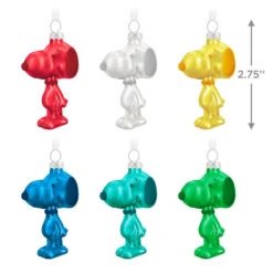 Hallmark The Peanuts® Gang Snoopy Glass Ornaments, Set Of 6 -Hallmark online Shop Set of 6 Colored Glass Snoopy Keepsake Ornaments 2499QSB6329 03