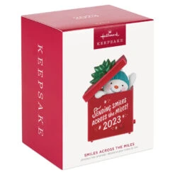 Hallmark Smiles Across The Miles 2023 Recordable Sound Ornament 11 Hallmark Smiles Across The Miles 2023 Recordable Sound Ornament -Hallmark online Shop Snowman in Red Present Keepsake Ornament 2499QGO2619 04