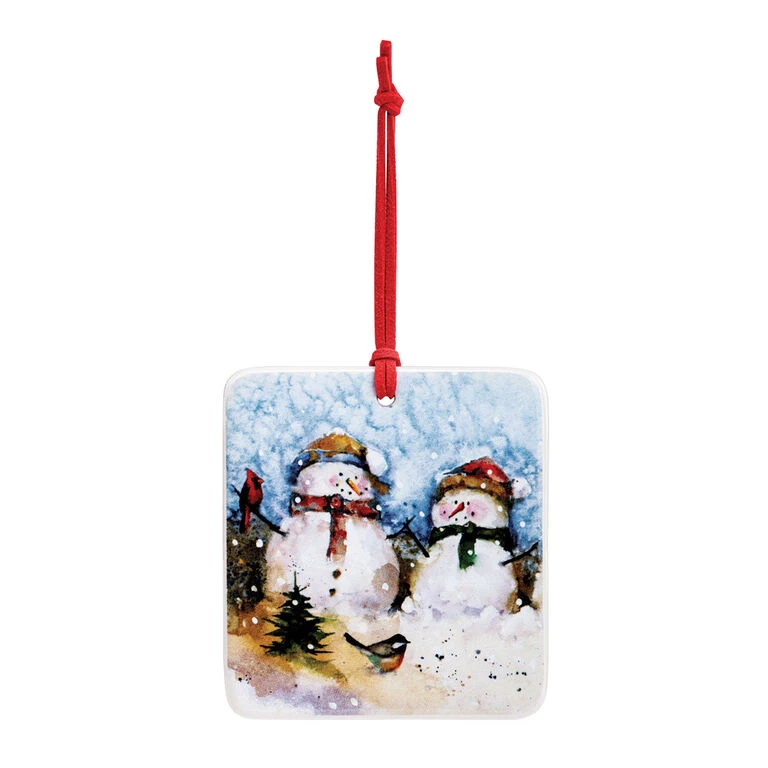 Snowmen Couple Magnet Ornament And Matching Card 3 Snowmen Couple Magnet Ornament And Matching Card