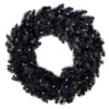 Hallmark Black Pre-Lit Wreath, 30" 1 Hallmark Black Pre-Lit Wreath, 30" -Hallmark online Shop Star Galaxy Black Artificial Wreath With Lights 1QSB6306 01