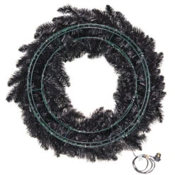Hallmark Black Pre-Lit Wreath, 30" -Hallmark online Shop Star Galaxy Black Artificial Wreath With Lights 1QSB6306 06