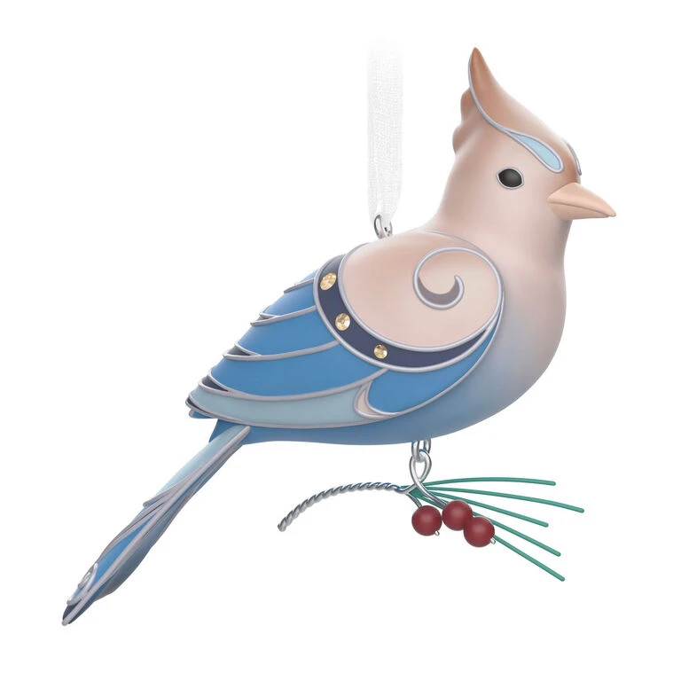 Hallmark The Beauty Of The Birds Leucistic Steller's Jay Ornament 3 Hallmark The Beauty Of The Birds Leucistic Steller's Jay Ornament