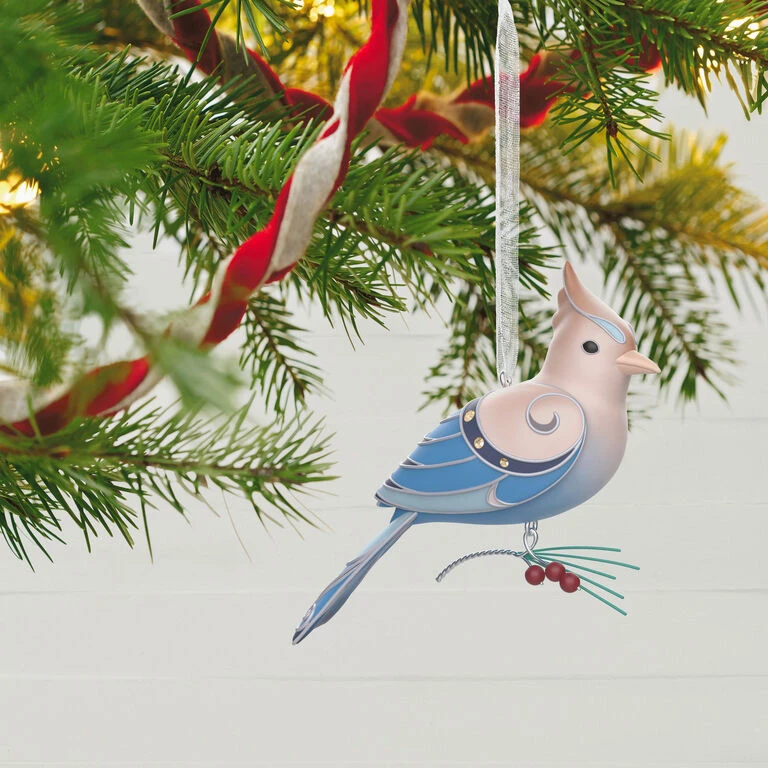 Hallmark The Beauty Of The Birds Leucistic Steller's Jay Ornament 4 Hallmark The Beauty Of The Birds Leucistic Steller's Jay Ornament - Image 2