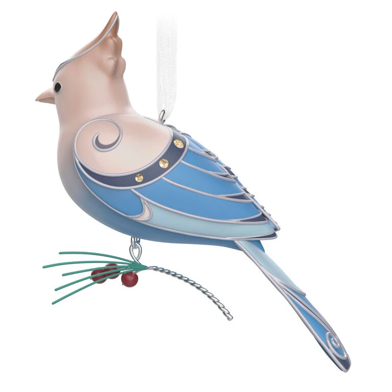 Hallmark The Beauty Of The Birds Leucistic Steller's Jay Ornament 8 Hallmark The Beauty Of The Birds Leucistic Steller's Jay Ornament - Image 6