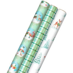 Hallmark Pastel Christmas Prints 3-Pack Wrapping Paper, 120 Sq. Ft.
