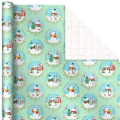 Hallmark Pastel Christmas Prints 3-Pack Wrapping Paper, 120 Sq. Ft. -Hallmark online Shop Storybook Scenes 3Pack Christmas Wrapping Paper 5JXW1081 03