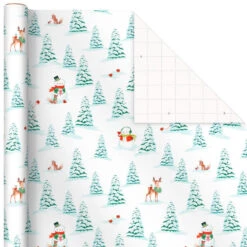 Hallmark Pastel Christmas Prints 3-Pack Wrapping Paper, 120 Sq. Ft. -Hallmark online Shop Storybook Scenes 3Pack Christmas Wrapping Paper 5JXW1081 05