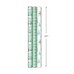 Hallmark Pastel Christmas Prints 3-Pack Wrapping Paper, 120 Sq. Ft. -Hallmark online Shop Storybook Scenes 3Pack Christmas Wrapping Paper 5JXW1081 07