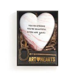 Demdaco Strong Beautiful You Art Heart With Key Stand -Hallmark online Shop Strong Beautiful You Heart Sculpture With Key 1003480430 04