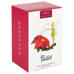 Hallmark Disney Tinker Bell Pixie-Dusted Poinsettia Ornament -Hallmark online Shop Tinker Bell on Flower Keepsake Ornament 2099QXD6637 04