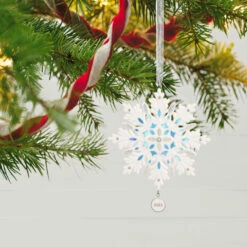 Hallmark Snowflake 2023 Porcelain Ornament -Hallmark online Shop White Blue and Silver Snowflake Keepsake Ornament 1999QGO2957 02